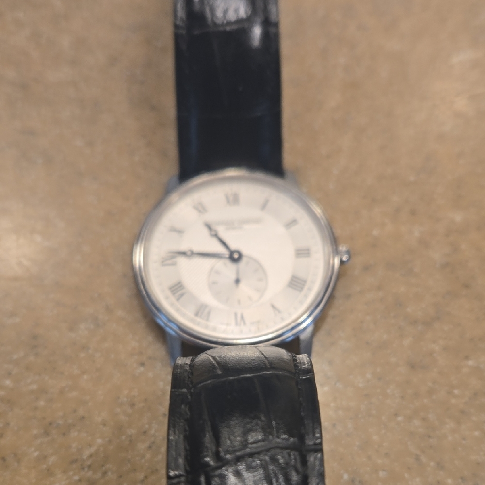 Classic Men’s Black Leather Strap Dress Watch